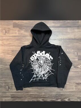 Black Graphic Sp5der Hoodie